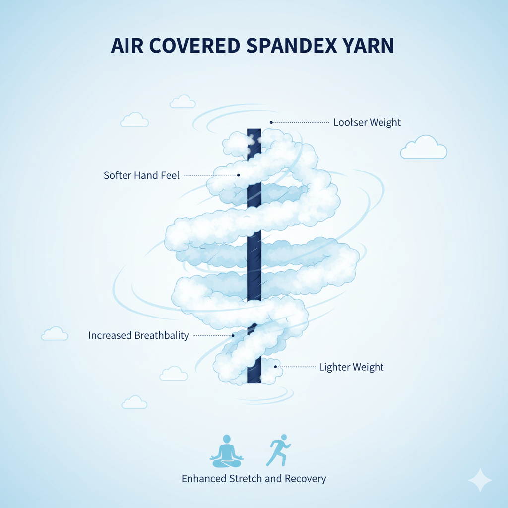 Air Covered Spandex Yarn