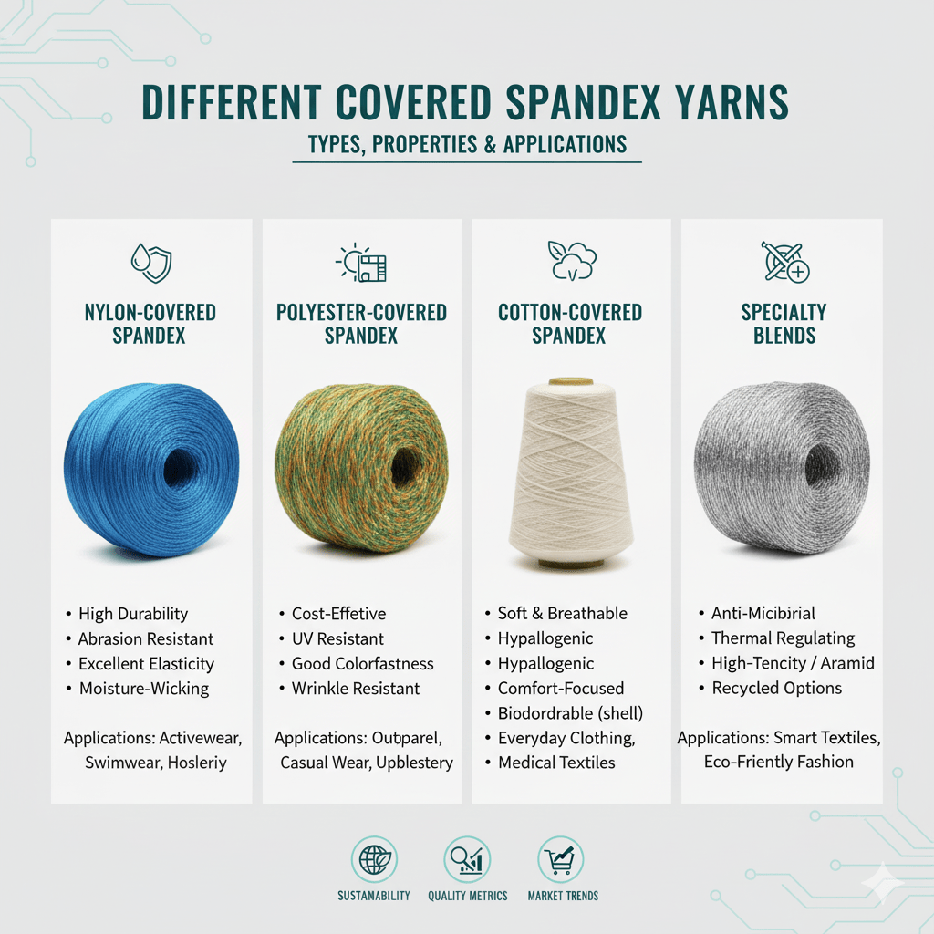 Comparison of Different Covered Spandex Yarns