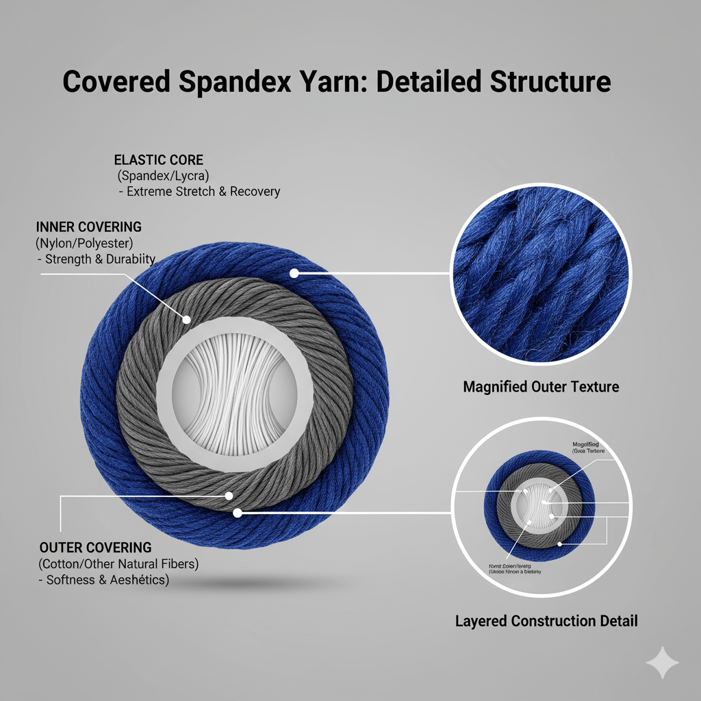  Covered spandex yarn