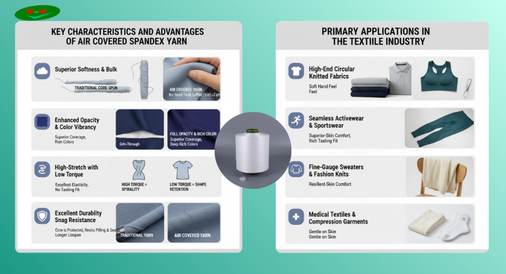 Air Covered Spandex Yarn