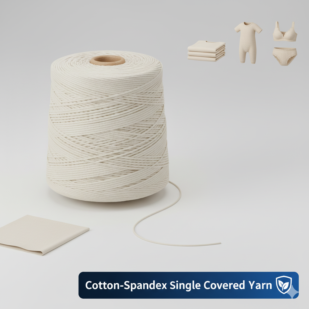 Cotton-Spandex Single Covered Yarn