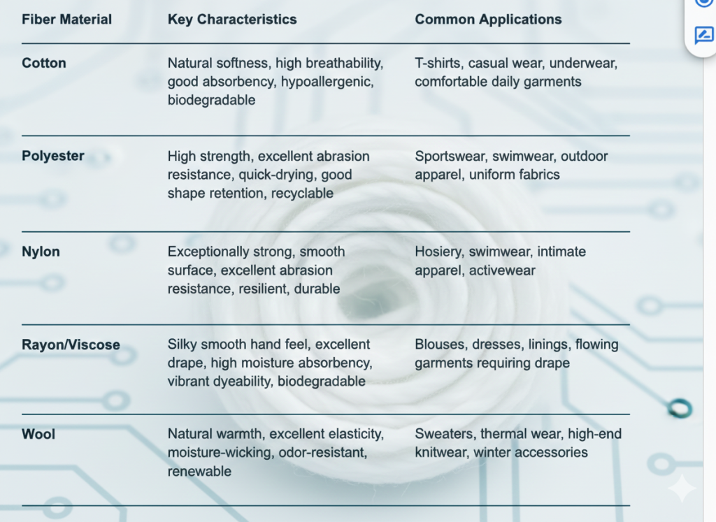 Covering Yarn Materials and Characteristics