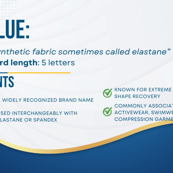 Synthetic Fabric Sometimes Called “Elastane”